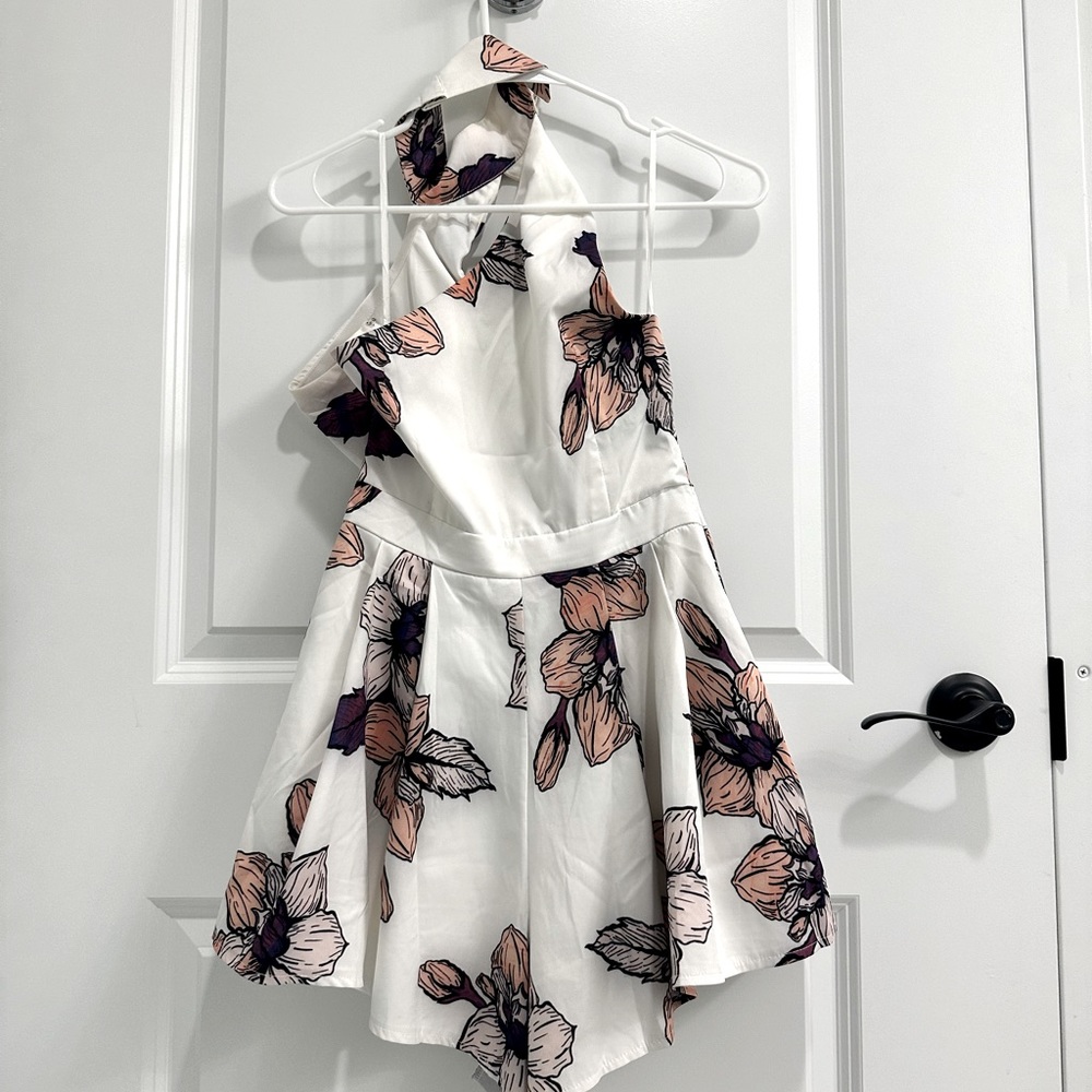 White Floral Romper S
